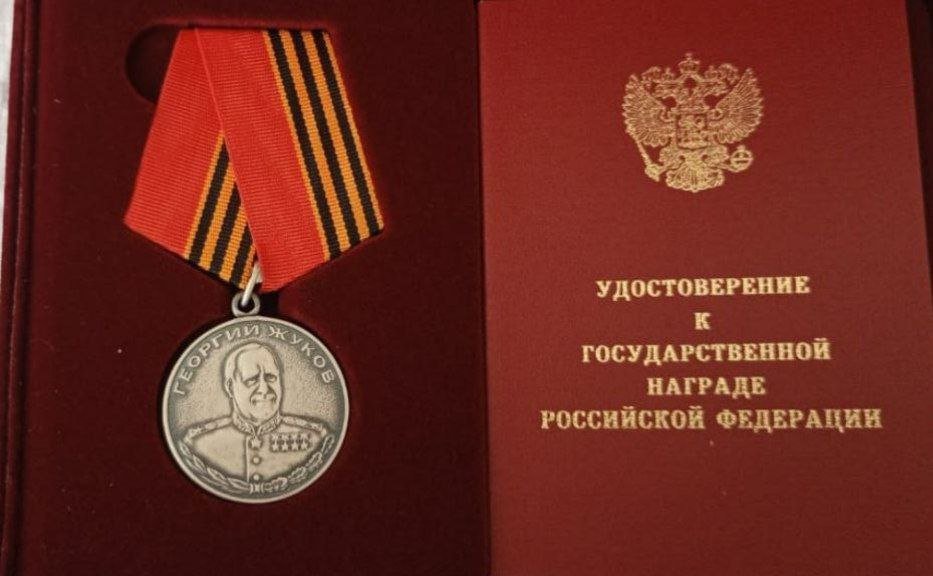 За отвагу, проявленную в ходе спецоперации на Украине, Мурат Лохов награжден медалью Георгия Жукова